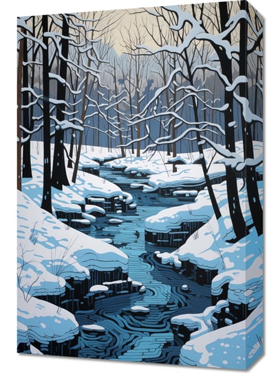 Obraz 40x60cm Rzeka przy Zimowej Porze Zakito Posters
