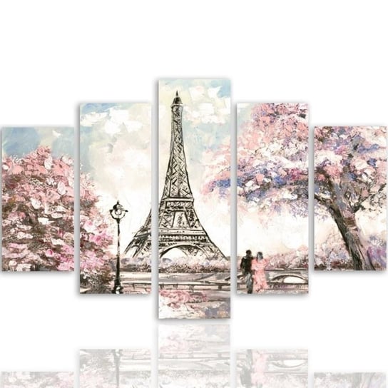 Obraz 5 częściowy na płótnie, Wiosna w Paryżu - 200x100 Inna marka