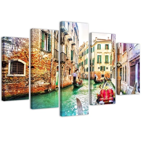 Obraz 5 częściowy na płótnie, Wyprawa do Wenecji - 150x100 Inna marka