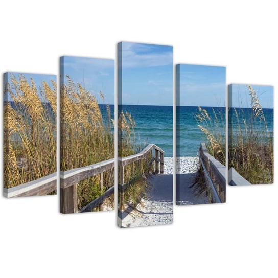 Obraz 5 częściowy na płótnie, Zejście na plażę - 200x100 Inna marka