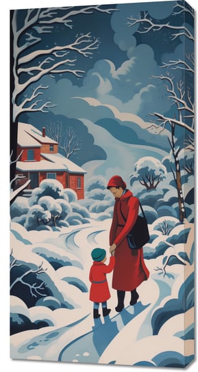 Obraz 50x100cm Matka i Dziecko w Śnieżnej Krainie Zakito Posters