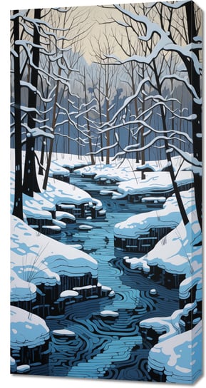 Obraz 50x100cm Rzeka przy Zimowej Porze Zakito Posters