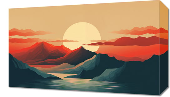 Obraz 50x30cm Zachód Słońca nad Górami Inna marka