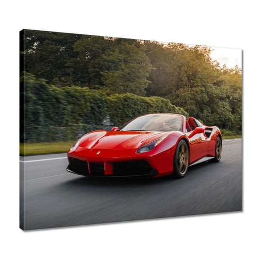 Obraz 50x40cm Czerwone Ferrari na drodze ZeSmakiem