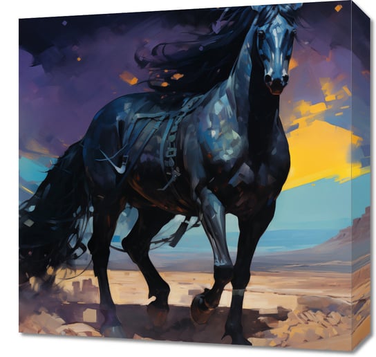 Obraz 50x50cm Czarny Koń Własnego Wyścigu Zakito Posters