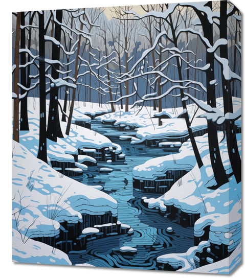 Obraz 50x60cm Rzeka przy Zimowej Porze Zakito Posters