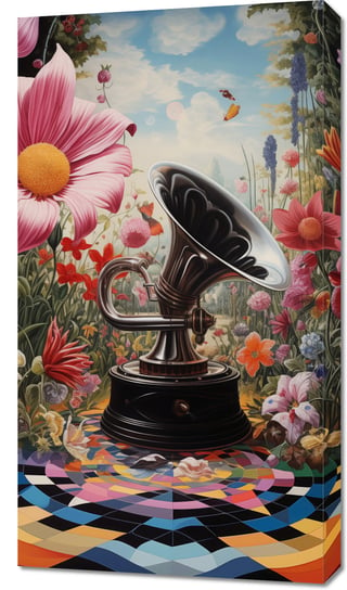 Obraz 50x90cm Gramofon w Kwiatach Zakito Posters
