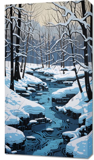 Obraz 50x90cm Rzeka przy Zimowej Porze Zakito Posters