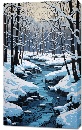Obraz 60x100cm Rzeka przy Zimowej Porze Zakito Posters