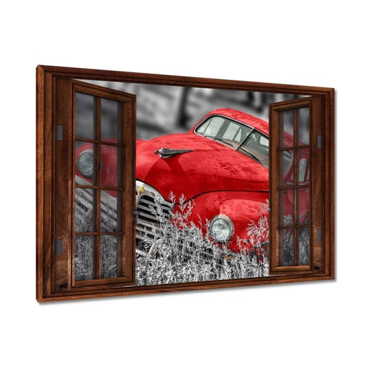 Obraz 60x40cm Czerwony stary samochód ZeSmakiem