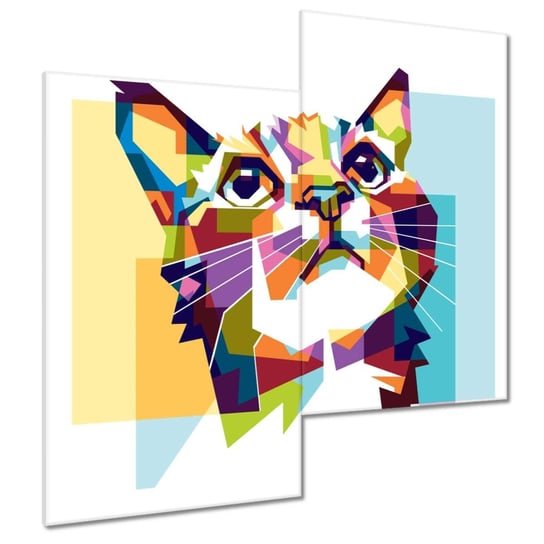 Obraz 60x60cm Abstrakcyjny kot ZeSmakiem