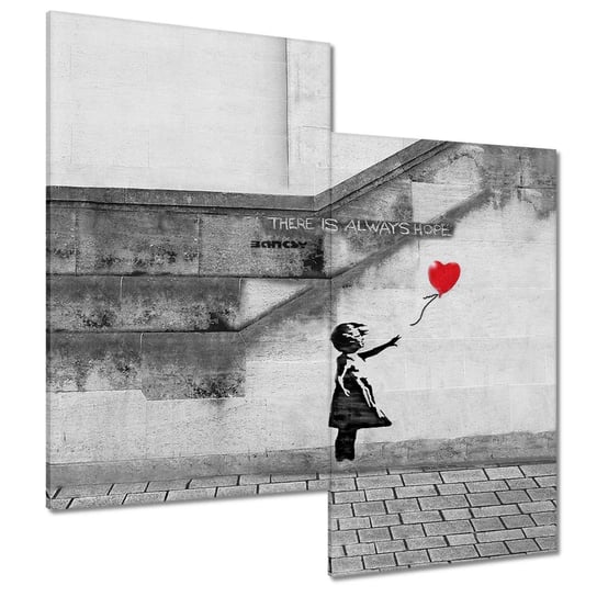 Obraz 60x60cm Banksy Dziewczynka Hope ZeSmakiem