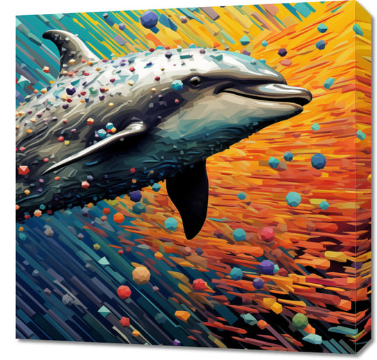 Obraz 60x60cm Delfin w Palecie Barw Zakito Posters
