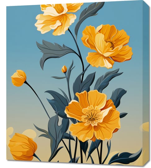 Obraz 60x70cm Złoty Kwiatowy Świt Zakito Posters
