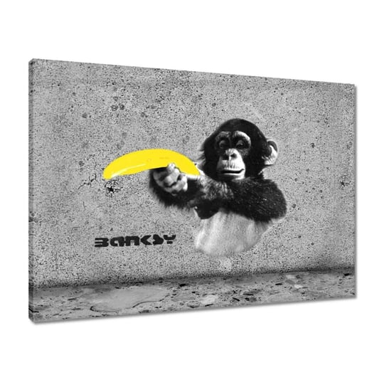 Obraz 70x50 Banksy Banan Małpa ZeSmakiem