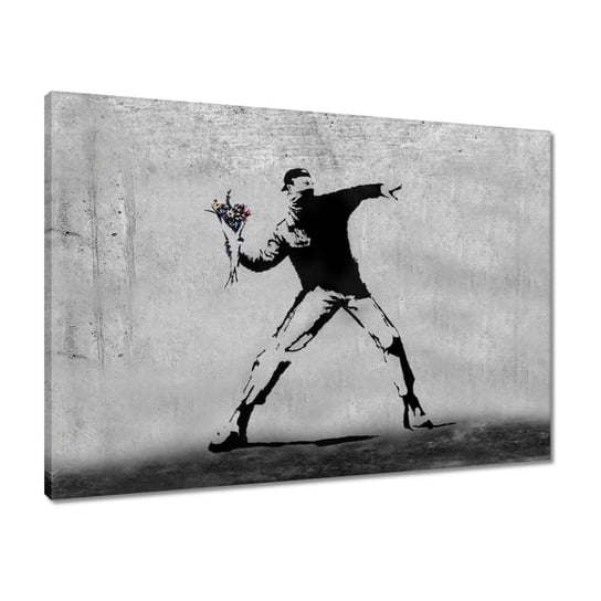 Obraz 70x50 Banksy Miotacz kwiatów ZeSmakiem