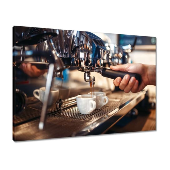 Obraz 70x50 Barista nalewa kawę ZeSmakiem
