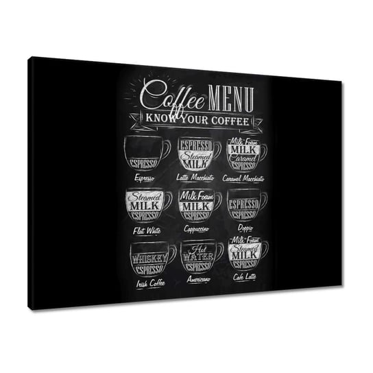 Obraz 70x50 Cafee menu na czarnym tle ZeSmakiem