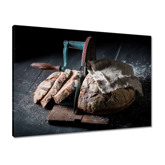 Obraz 70x50 Chleb na krajalnicy mąka ZeSmakiem