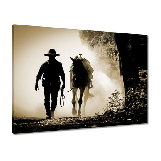 Obraz 70x50 CowBoy ze swoim koniem ZeSmakiem