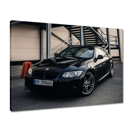 Obraz 70x50 Czarna Beemka BMW Auto ZeSmakiem