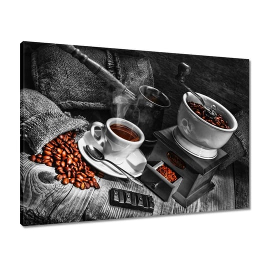 Obraz 70x50 Czarnobiałe zdjęcie kawy ZeSmakiem