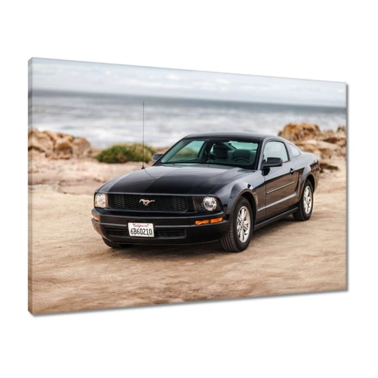 Obraz 70x50 Czarny Ford Mustang ZeSmakiem
