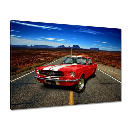 Obraz 70x50 Czerwony Ford Mustang USA ZeSmakiem