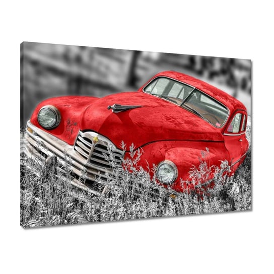 Obraz 70x50 Czerwony stary samochód ZeSmakiem