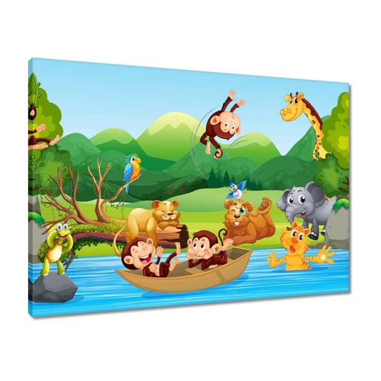 Obraz 70x50 Dżungla Wzór dla dzieci ZeSmakiem