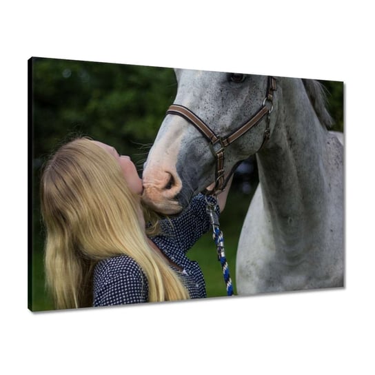 Obraz 70x50 Koń Dziewczyna Miłość ZeSmakiem
