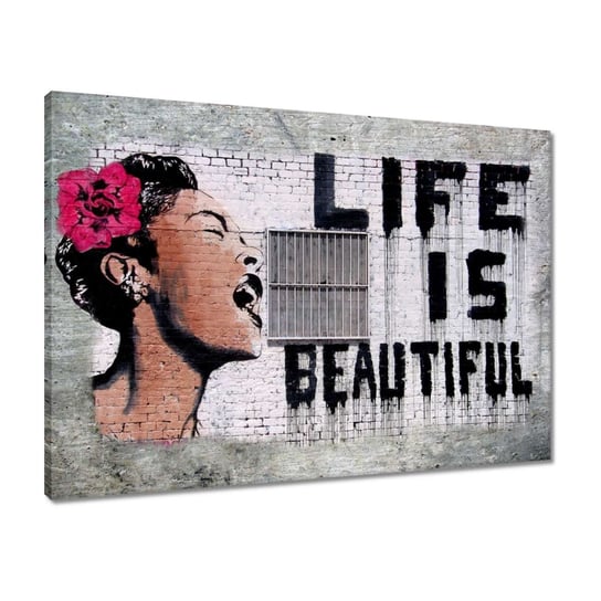 Obraz 70x50 Life is Beautiful Banksy ZeSmakiem