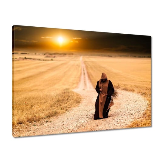 Obraz 70x50 Mnich wracający z pracy ZeSmakiem