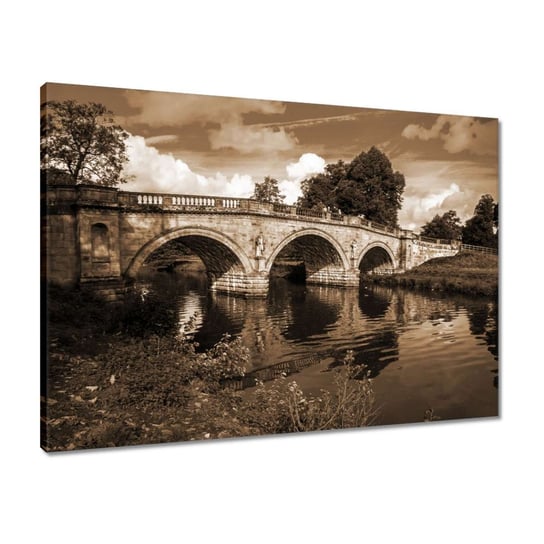 Obraz 70x50 Most na rzece w sepii ZeSmakiem