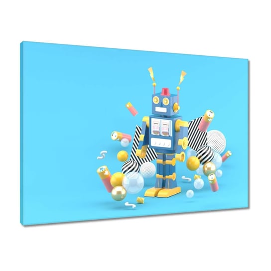Obraz 70x50 Niebieski Robocik Robot ZeSmakiem