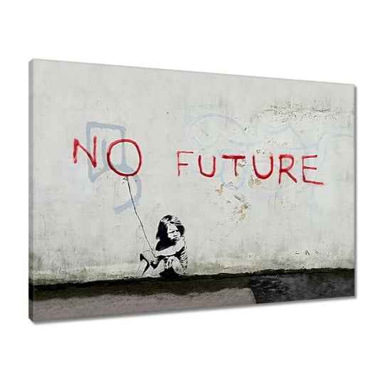Obraz 70x50 No Future Banksy Chłopiec ZeSmakiem