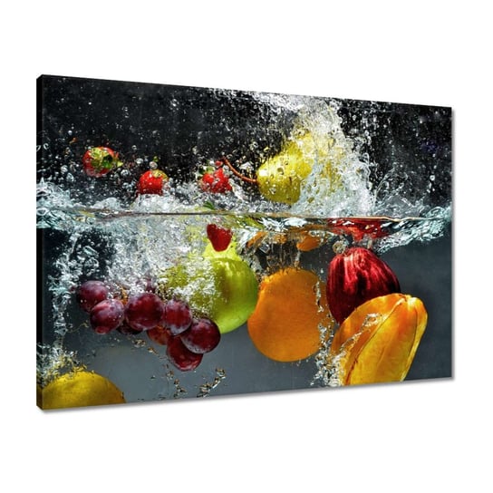 Obraz 70x50 Owoce wpadające do wody ZeSmakiem