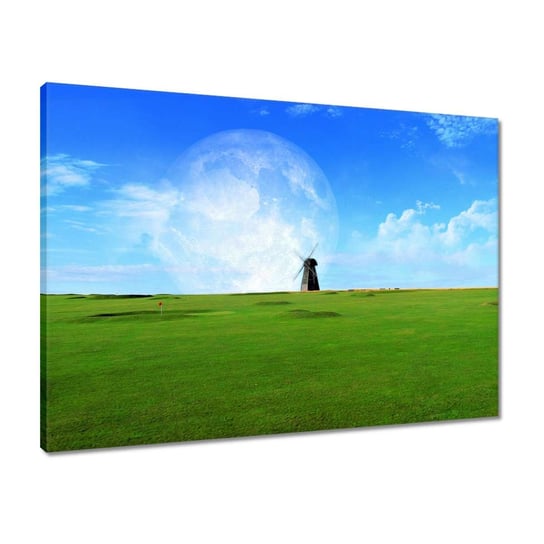 Obraz 70x50 Pole golfowe z wiatrakiem ZeSmakiem