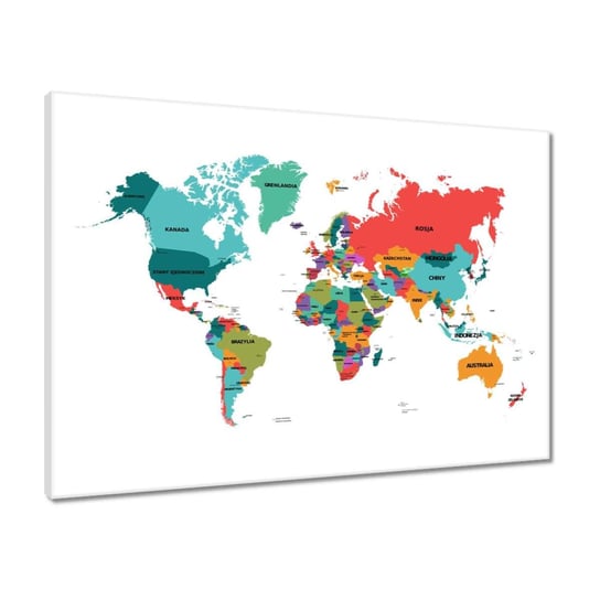 Obraz 70x50 Polityczna mapa świata ZeSmakiem