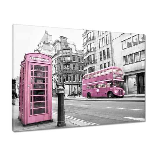 Obraz 70x50 Pudrowo-różowy autobus ZeSmakiem