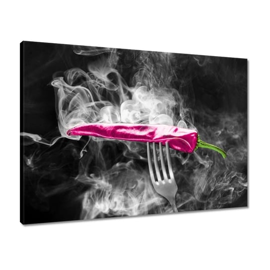Obraz 70x50 Różowa papryczka w dymie ZeSmakiem