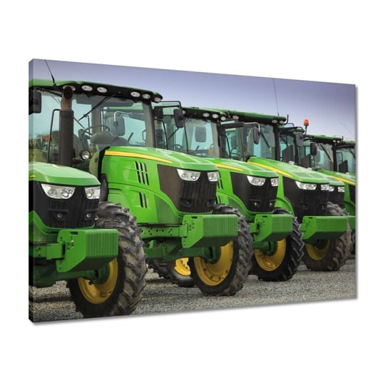 Obraz 70x50 Rząd zielonych traktorów ZeSmakiem