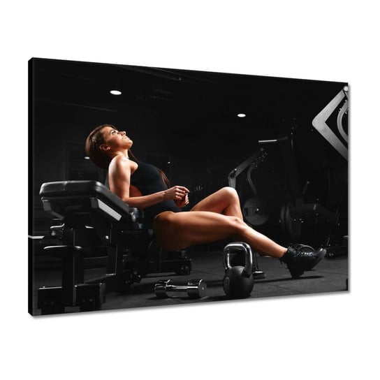 Obraz 70x50 Stretching na siłowni ZeSmakiem