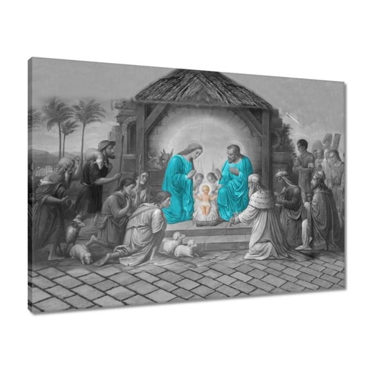 Obraz 70x50 Święta rodzina turkus ZeSmakiem