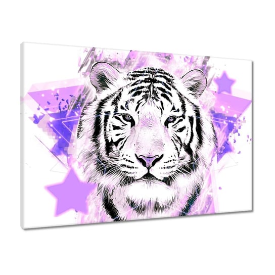 Obraz 70x50 Tygrys we fiolecie ZeSmakiem