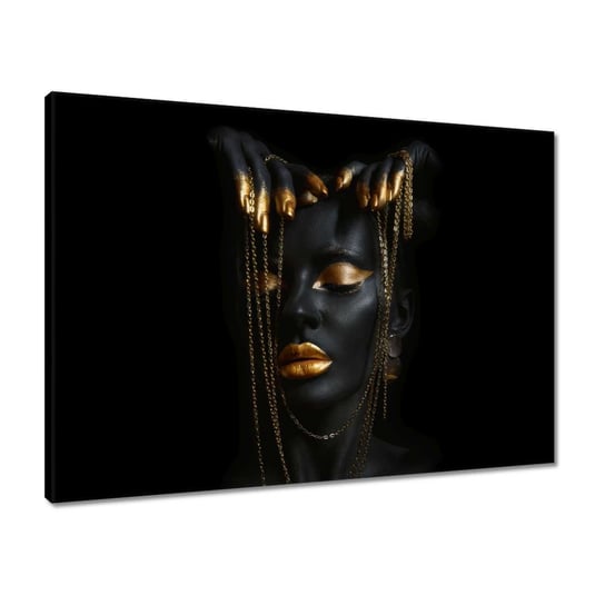 Obraz 70x50 Złota Biżuteria na twarzy ZeSmakiem