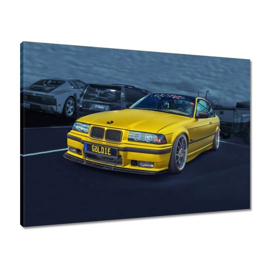 Obraz 70x50 Złoty Samochód BMW Auto ZeSmakiem