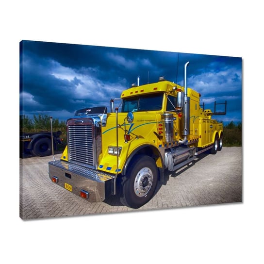 Obraz 70x50 Żółty holownik ciężarówek ZeSmakiem