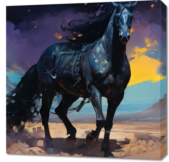 Obraz 70x70cm Czarny Koń Własnego Wyścigu Zakito Posters