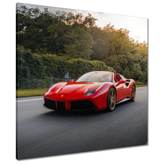 Obraz 70x70cm Czerwone Ferrari na drodze ZeSmakiem